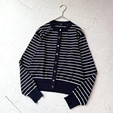 플라스테 UV 컷 메탈 버튼 가디건 M 보더 현행 택