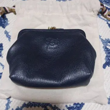 IL BISONTE 네이비 가죽 코인 케이스