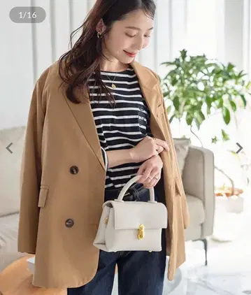 테일러드 자켓 카멜 브라운 베이지 고베 레터스