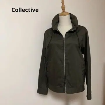 올리브 그린 후드 부착 자켓
