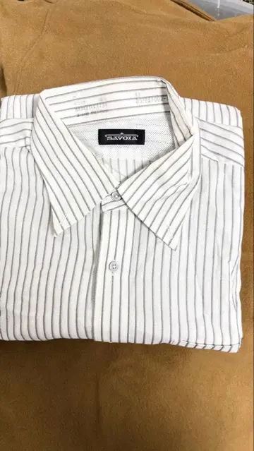 SAVOIA 긴팔 셔츠 화이트 스트라이프 43