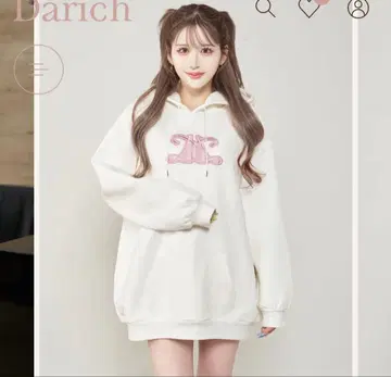 Darich 레이스업 아플리케 로고 후디