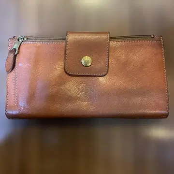 브라운 가죽 장지갑 IL BISONTE