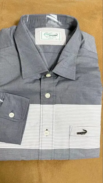 crocodile 긴팔 셔츠 그레이/스트라이프 LL