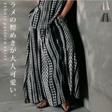 antiqua 에스닉 패턴 자수 스커트