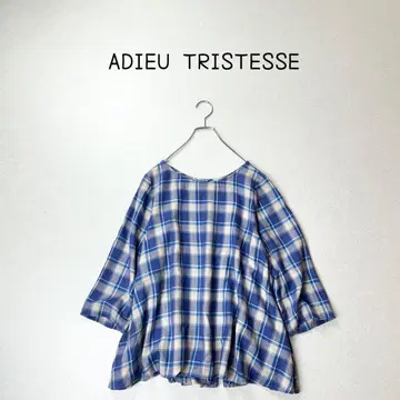 ADIEU TRISTESSE 체크 디자인 블라우스