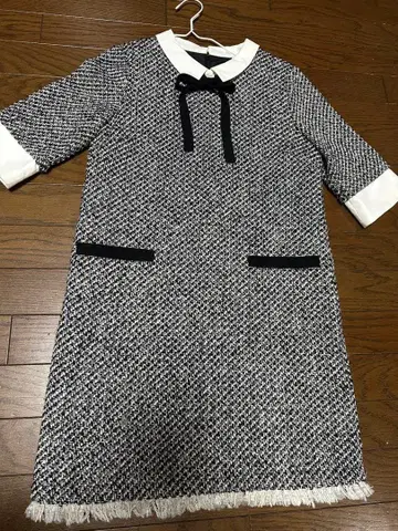 MIIA 트위드 원피스 무릎 기장