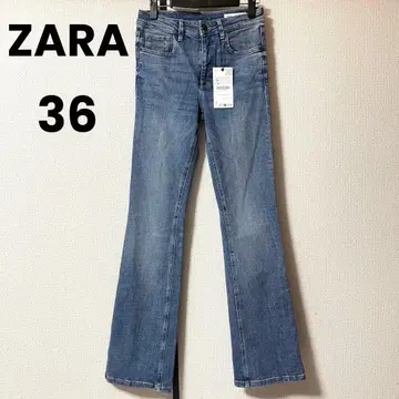 새상품 자라 미드라이즈 슬림핏 부츠컷 데님 팬츠 36 M