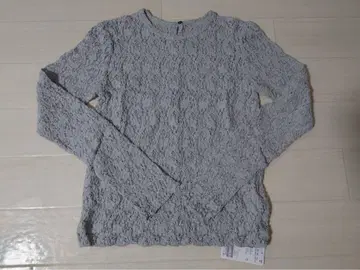 [미사용 새상품] 이에나 Flower 스트레치 레이스 풀오버 그레이A