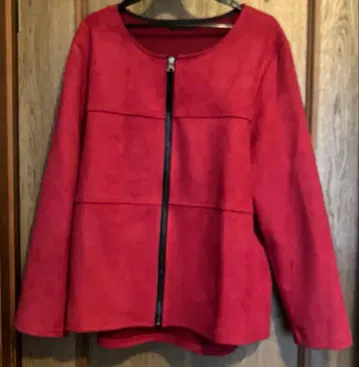 CHIC 보르도 자켓 레드 스웨이드 겉옷 빨간색