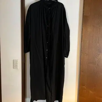 ichi 블랙 롱 원피스 긴팔