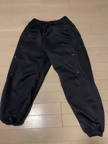 블랙 조거 팬츠 허리밴딩