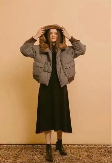 pinue 리브 보들보들 숏 다운