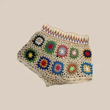 컬러풀 그래니 스퀘어 숏팬츠