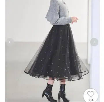 [ 미사용 새상품 ] CELFORD 전개 튤 플레어 스커트(BLK-32)