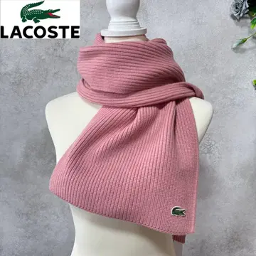 [ 미사용 새상품 ] LACOSTE 라코스테 머플러 핑크 로고 자수