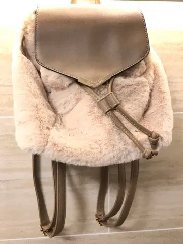 CECIL McBEE 브라운 베이지 에코 퍼 백팩