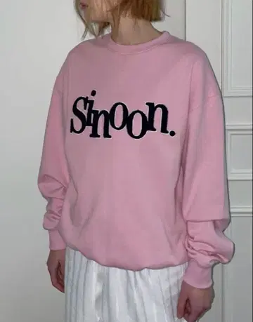 Sinoon 핑크 트레이닝복 맨투맨 상의 시누온