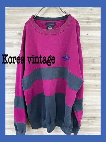 레어 한국 구제 의류 오버 사이즈 크루넥 맨투맨 Y2K