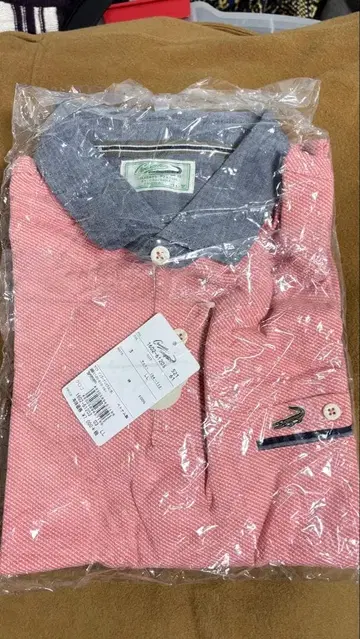 크로커다일 LL 사이즈 핑크 카라 부착 피케 셔츠