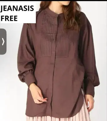 JEANASIS 지나시스 밴드 카라 턱 셔츠 브라운