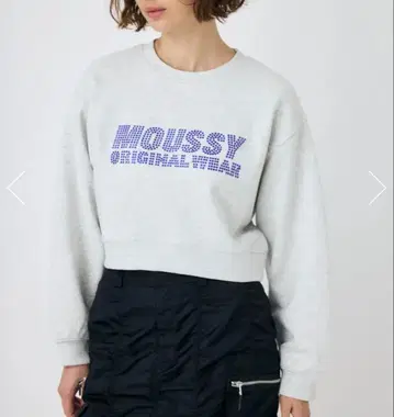 MOUSSY RHINESTONE MOUSSY 크롭 풀오버