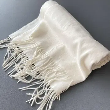 노블 캐시미어 100% 대형 스톨 머플러 아이보리