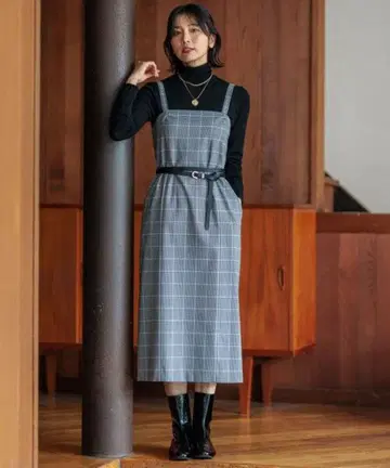 23구 [ 세탁 가능 ] 건클럽 격자 무늬 체크 원피스