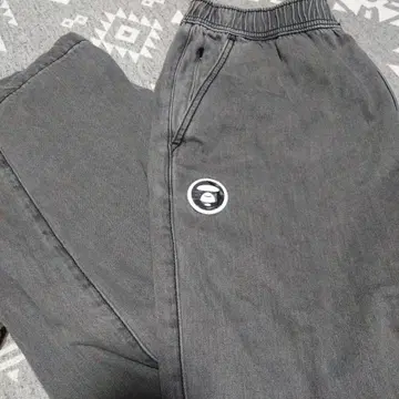 AAPE NOW 그레이 와이드 데님 팬츠 L