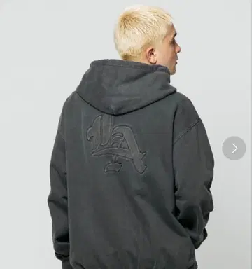 XLARGE LA 로고 자수 그레이 집업 후드티