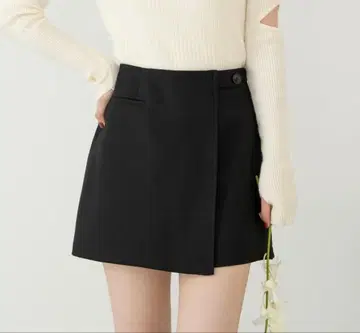 hinari 랩 디자인 미니 치마바지 블랙