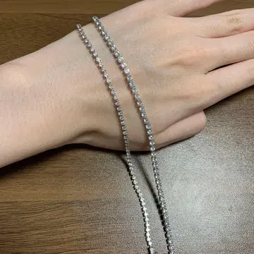 고급 CZ 팔찌 2개 세트