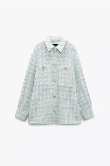 ZARA 체크 무늬 캐주얼 자켓