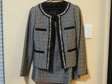 [새상품급] 언타이틀 노카라 수트 트위드 라메 믹스 S 사이즈