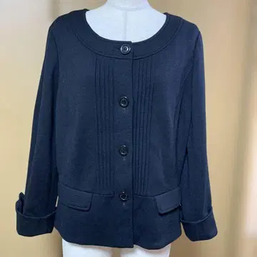 언타이틀 루즈핏 노카라 블랙 울 자켓