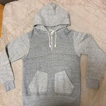 그레이 하프 지퍼 후드티 M