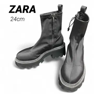 ZARA 자라 트랙 밑창 패브릭 숏부츠 37