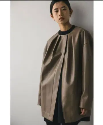 인조 가죽 턱 자켓 스타일믹서