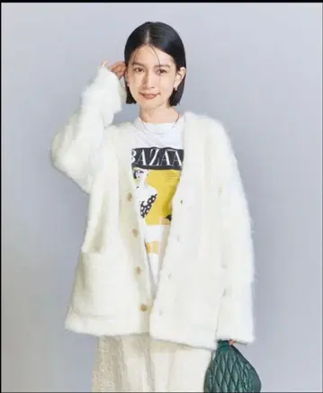 BEAUTY&YOUTH 샤기 니트 V넥 가디건