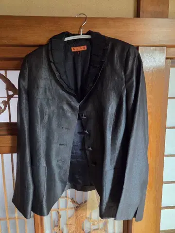 LING 실크 100% 블랙 자켓