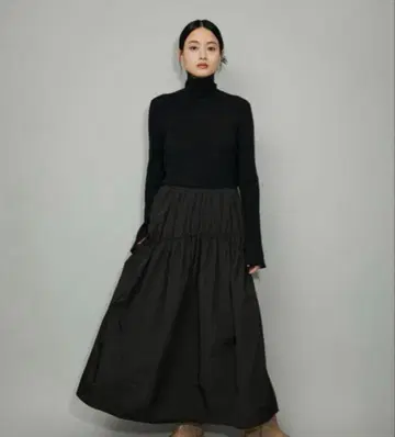 ADAM ET ROPE' FEMME 니트 콤비 개더 드레스