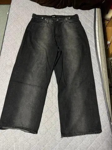 XLARGE 블랙 와이드 데님 팬츠 36