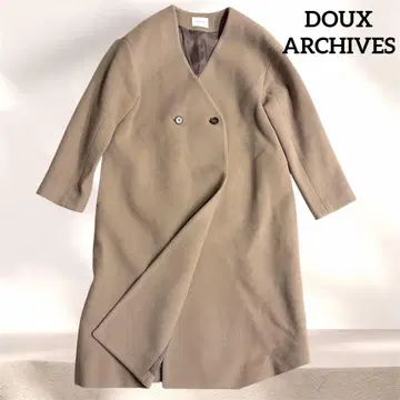 듀오 아카이브 롱 코트 V넥 울 만테코 깔끔한