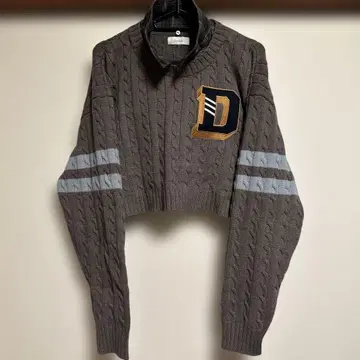 Darich 그레이 크롭 니트 스웨터