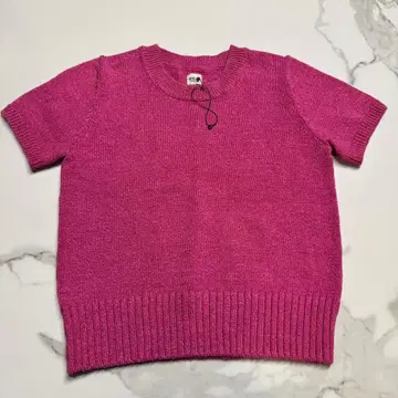 [ 미사용 새상품 ] 론 헤르만 핑크 반팔 니트