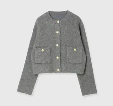 anuans 라쿤 블렌드 노카라 니트 자켓 GRAY