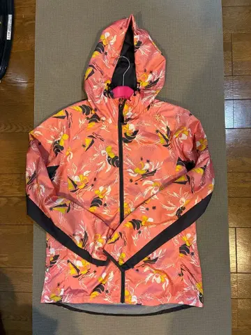 Kappa 후드 부착 꽃무늬 바람막이 여성용 L 사이즈