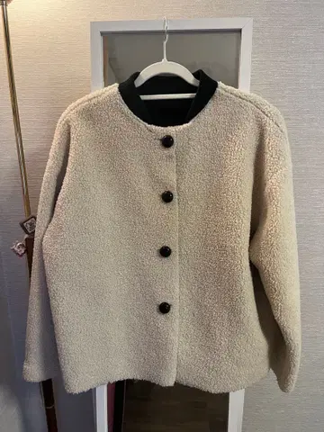 보아 자켓 아이보리 크림색