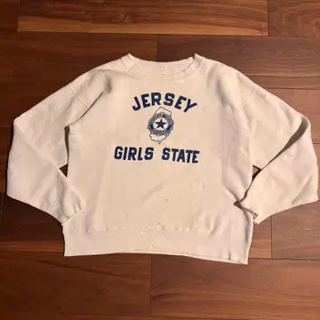 50s 60s 맨투맨 화이트 세트인슬리브 러버 3단