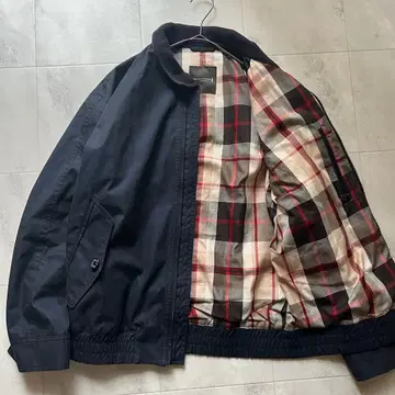 새상품급 매킨토시 런던 해링턴 자켓 블루종 안감 체크 L